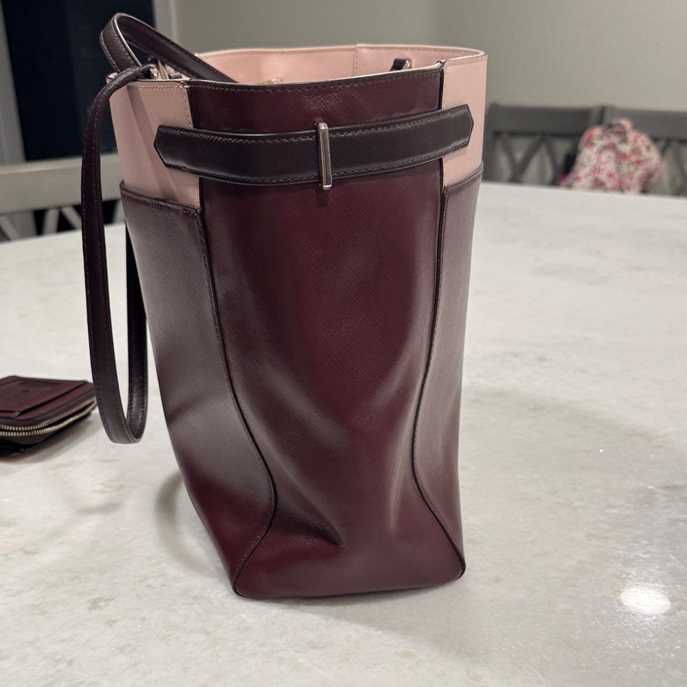 Kate Spade Maroon and Blush Surprise Tote - Picture 7 of 7